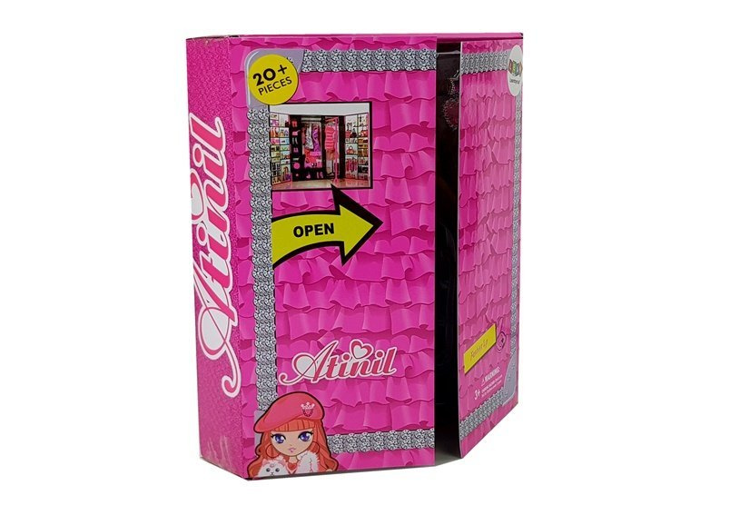 Lėlė violetine suknele su priedais lean toys