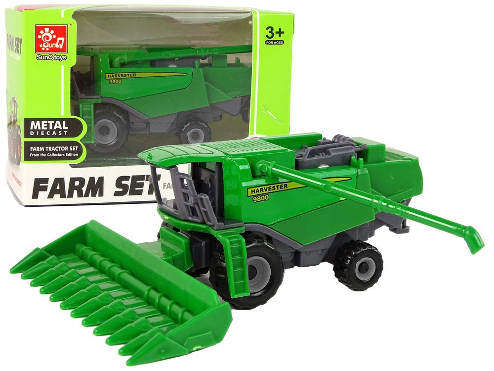 Žaislinis kombainas lean toys, žalias