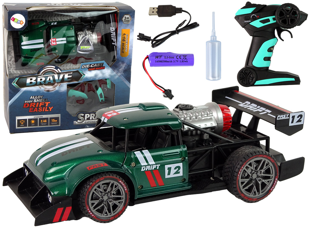 Nuotoliniu Būdu Valdomas Sportinis Automobilis Lean Toys 1:16, Žalias