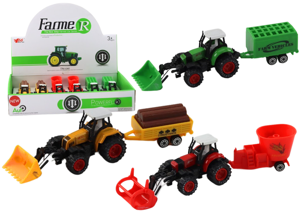 Žaislinis traktorius su priedais lean toys
