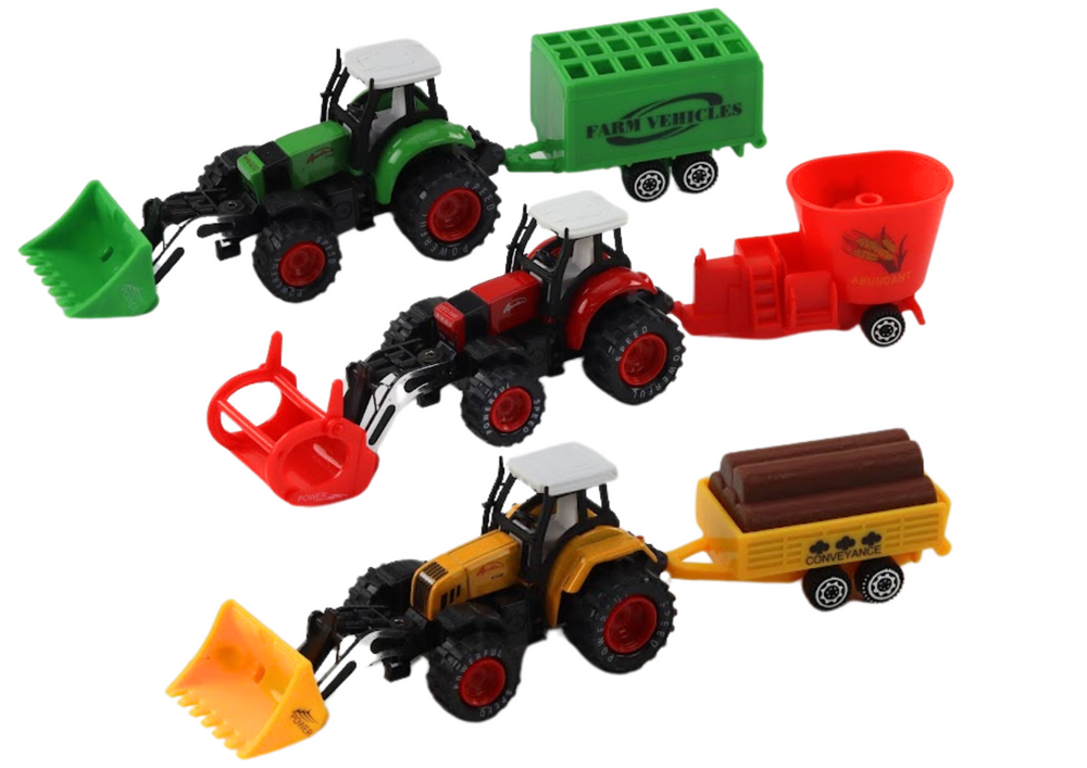 Žaislinis traktorius su priedais lean toys