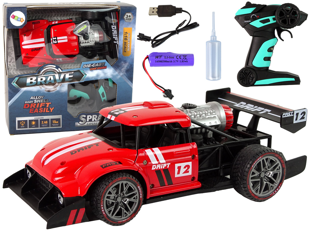Nuotoliniu Būdu Valdomas Sportinis Automobilis Lean Toys 1:16, Raudonas