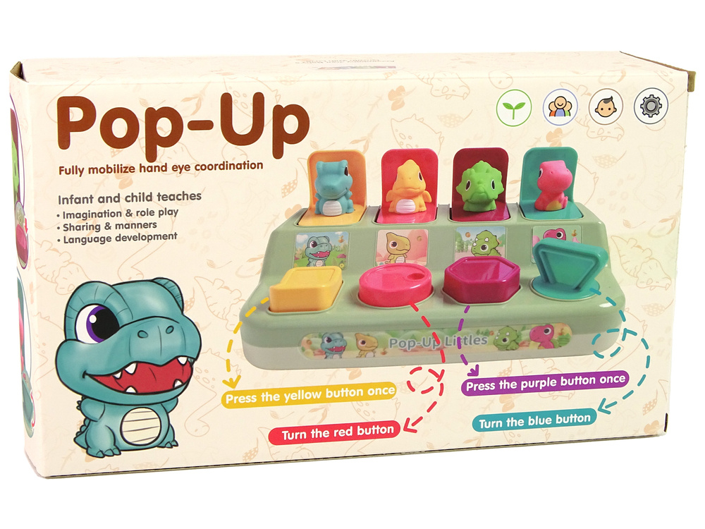 Edukacinis vikrumo žaislas dinozaurai pop-up lean toys