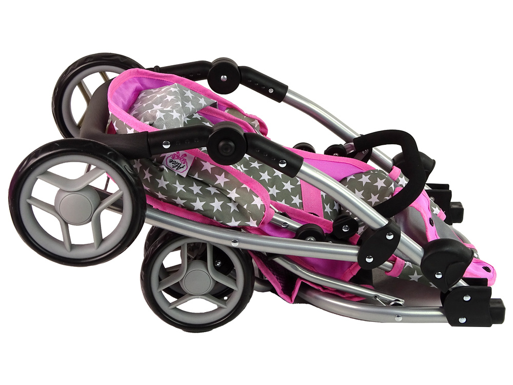 Lėlių vežimėlis lean toys 2in1, pilkas