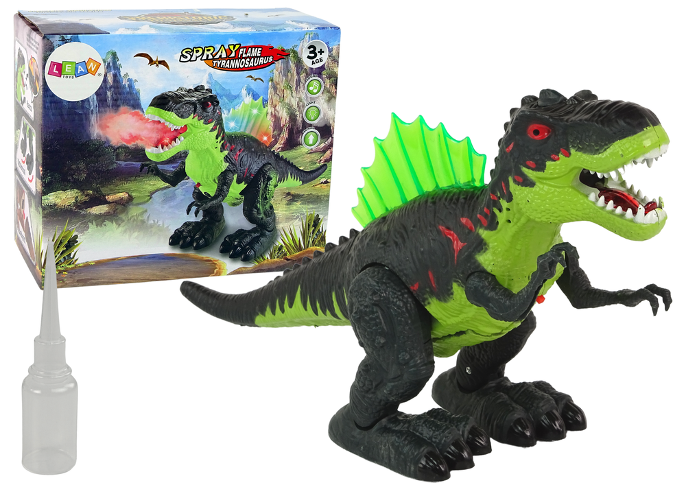 Ugnimi kvėpuojantis dinozauras, žalias
