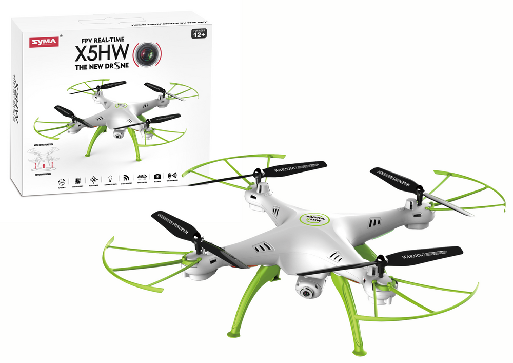 Rc dronas x5hw syma, žalias/baltas
