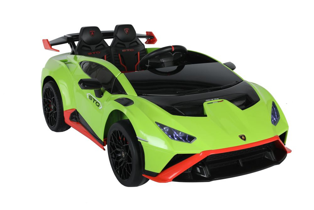 Vienvietis elektromobilis lamborghini lean toys, žalias