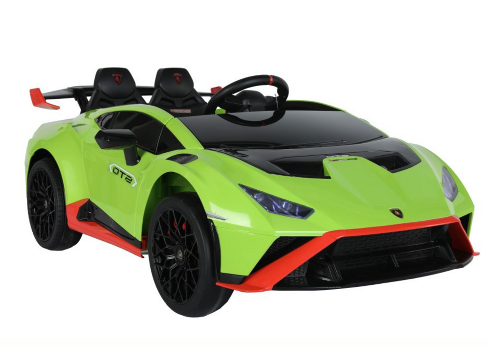 Vienvietis elektromobilis lamborghini lean toys, žalias
