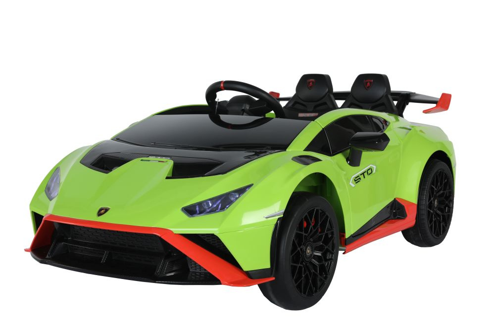 Vienvietis elektromobilis lamborghini lean toys, žalias