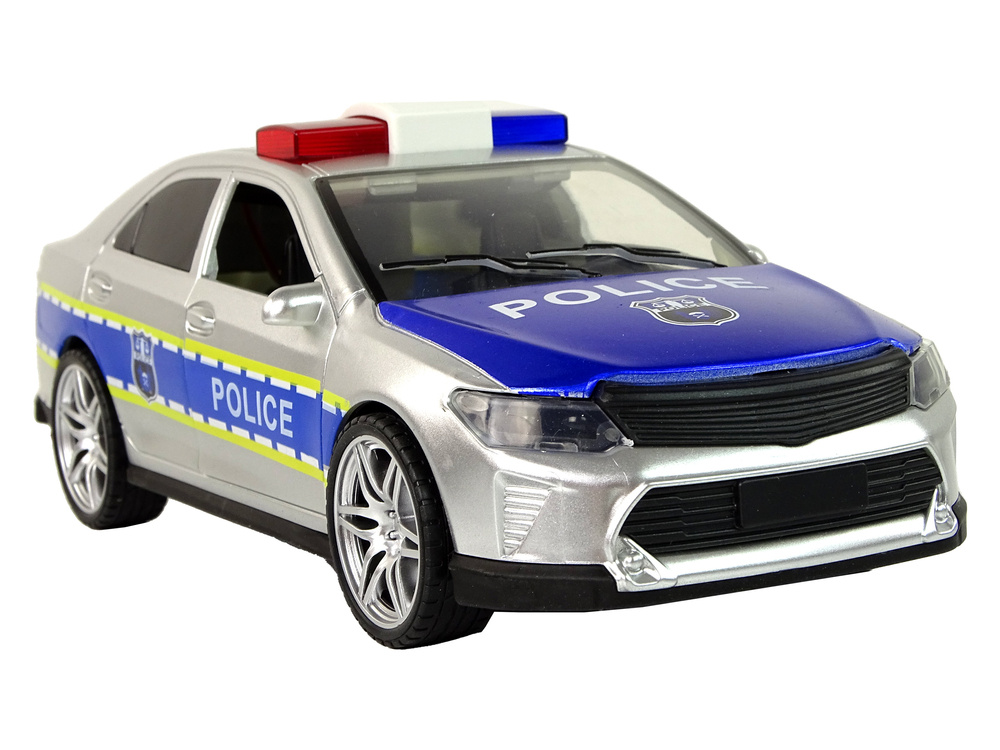 Žaislinis policijos automobilis lean toys, pilkas/mėlynas, 24x8x9 cm