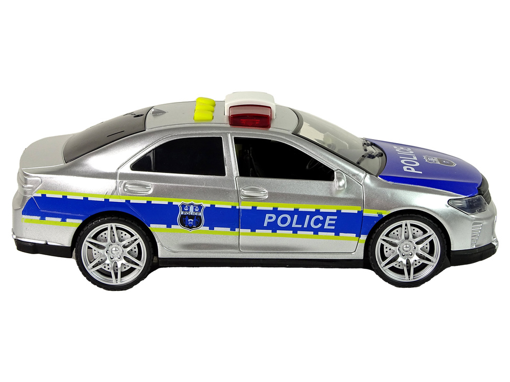 Žaislinis policijos automobilis lean toys, pilkas/mėlynas, 24x8x9 cm