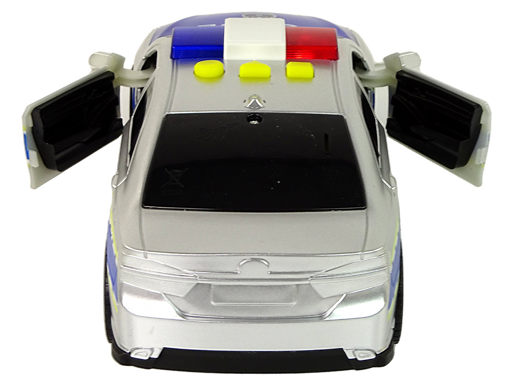 Žaislinis policijos automobilis lean toys, pilkas/mėlynas, 24x8x9 cm