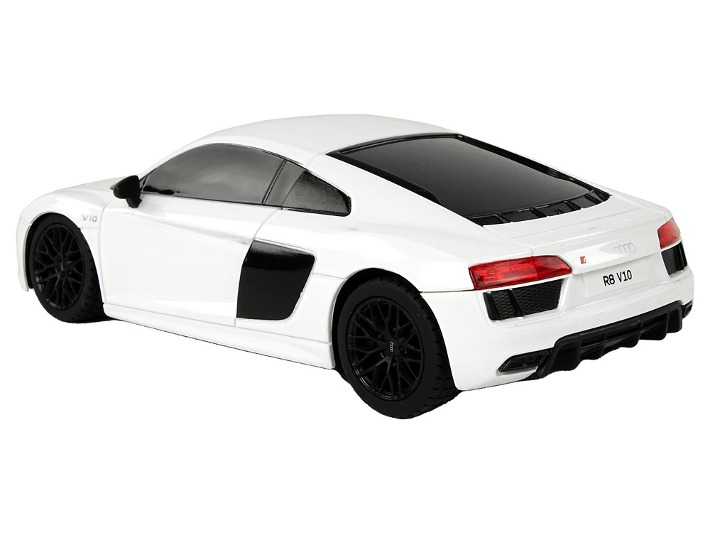 Radijo bangomis valdomas automobilis audi r8 1:24, baltas