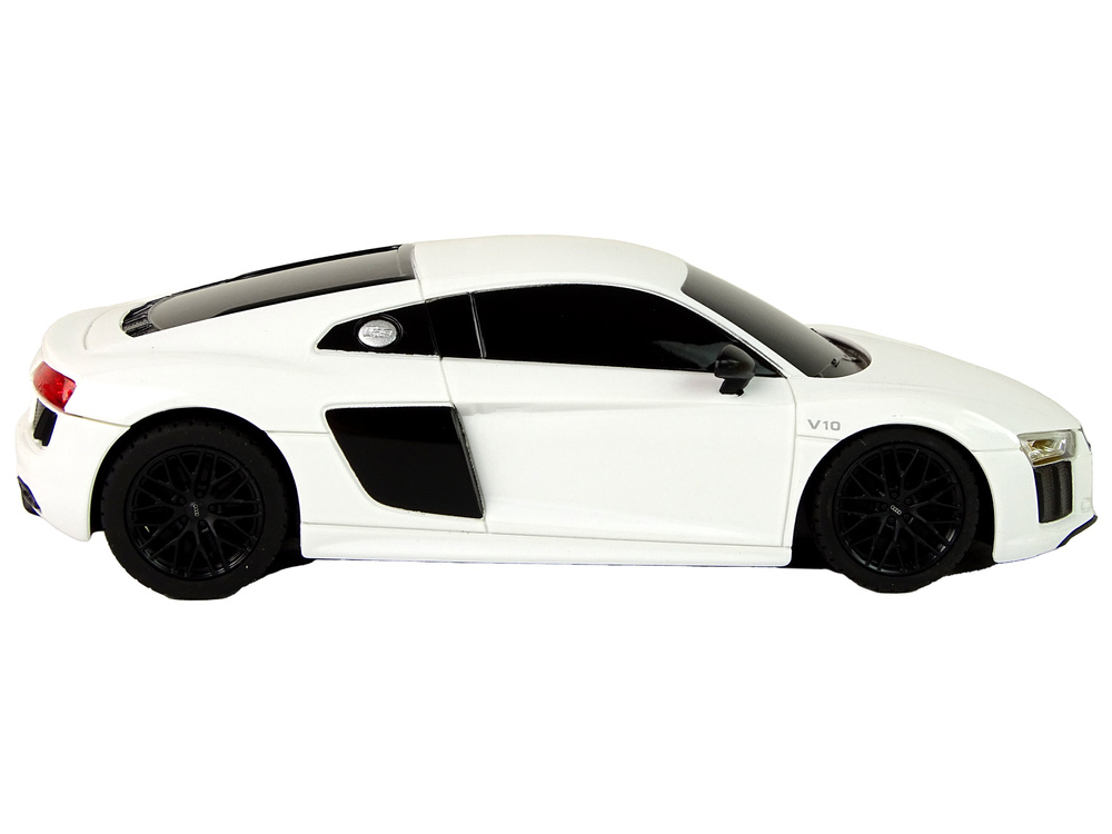 Radijo bangomis valdomas automobilis audi r8 1:24, baltas