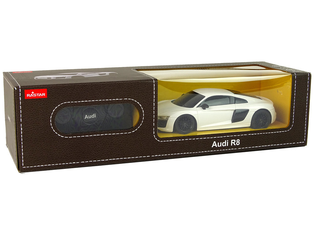 Radijo bangomis valdomas automobilis audi r8 1:24, baltas
