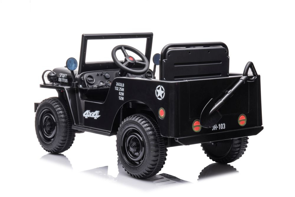 Dvivietis vaikiškas elektromobilis jh-103 4x4, juodas