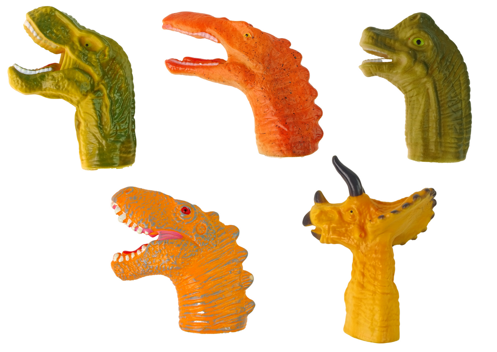 Pirštukinės lėlės lean toys dinozaurai, 5 vnt.