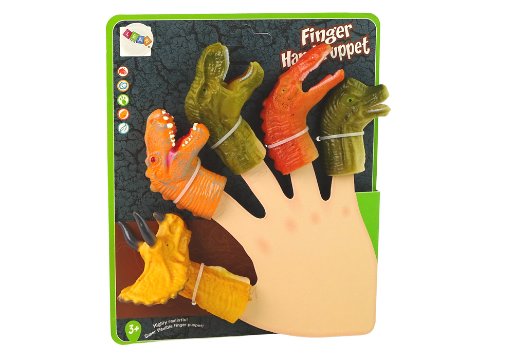 Pirštukinės lėlės lean toys dinozaurai, 5 vnt.