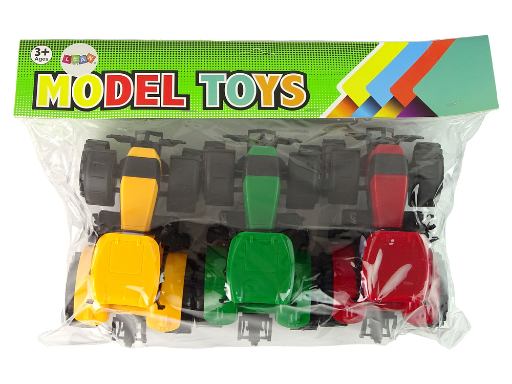 Žaislinių traktorių rinkinys lean toys, 3vnt