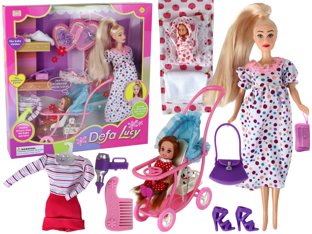 Nėščiosios lėlės rinkinys su priedais lucy xxl