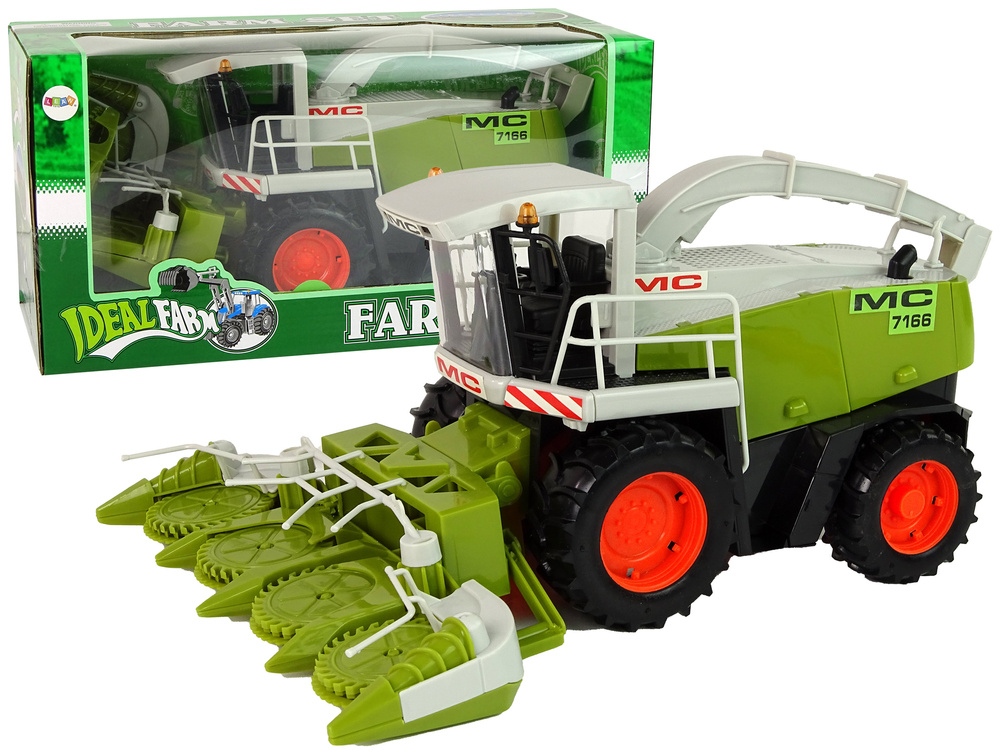 Žaislinis kombainas judančiomis dalimis lean toys, žalias, mc 7166