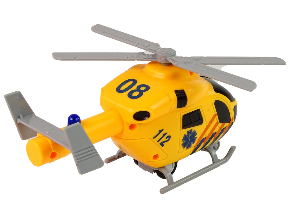 Žaislinis pagalbos sraigtasparnis su garsais lean toys, geltonas