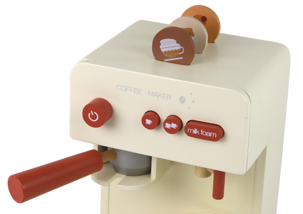 Medinis kavos virimo aparatas lean toys, baltas