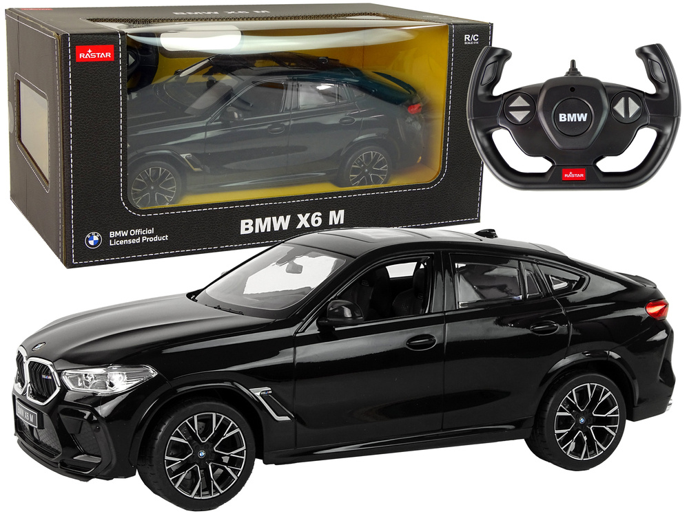 Nuotoliniu būdu valdomas automobilis bmw x6 m 1:14 juodas
