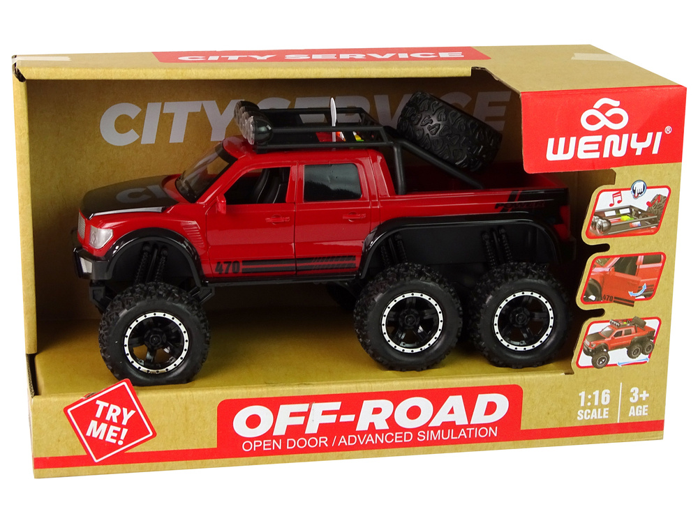Visureigis su frikcine pavara lean toys 1:16, raudonas