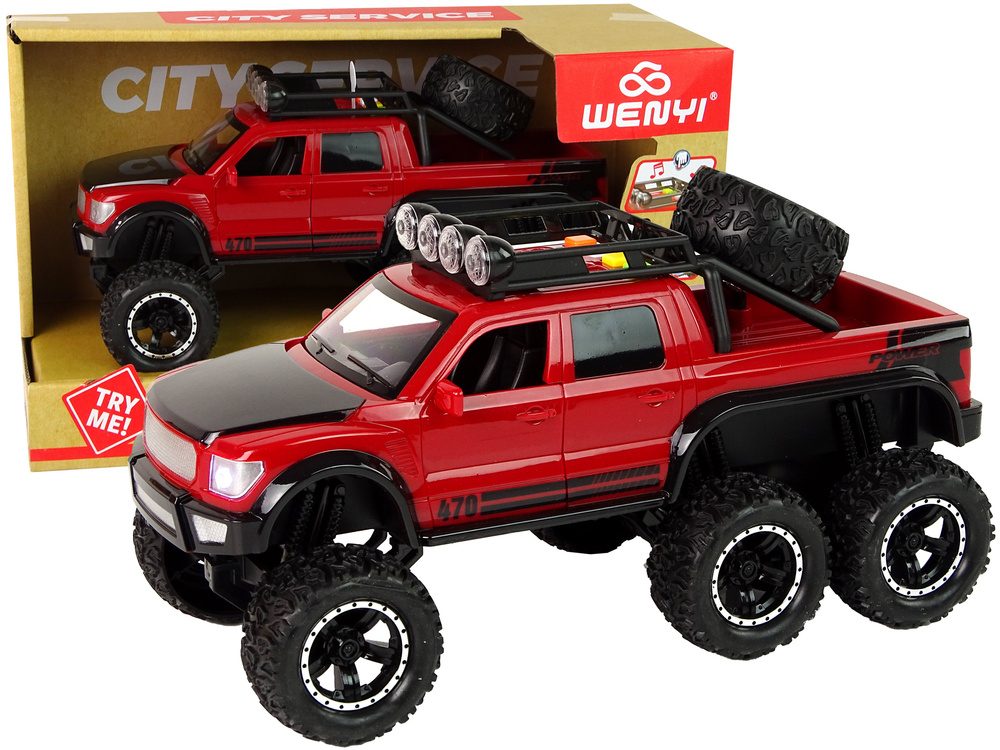 Visureigis su frikcine pavara lean toys 1:16, raudonas