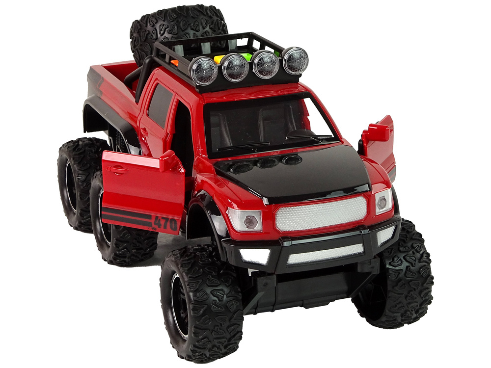 Visureigis su frikcine pavara lean toys 1:16, raudonas