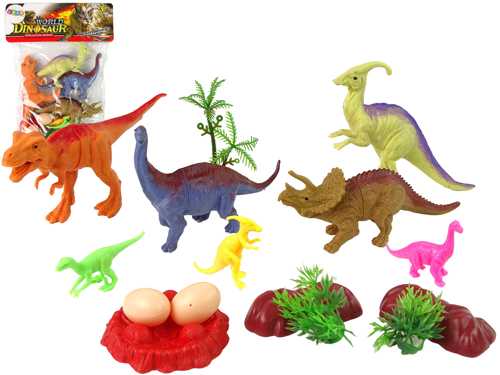 Figūrėlių rinkinys dinozaurai su priedais lean toys, 15d.