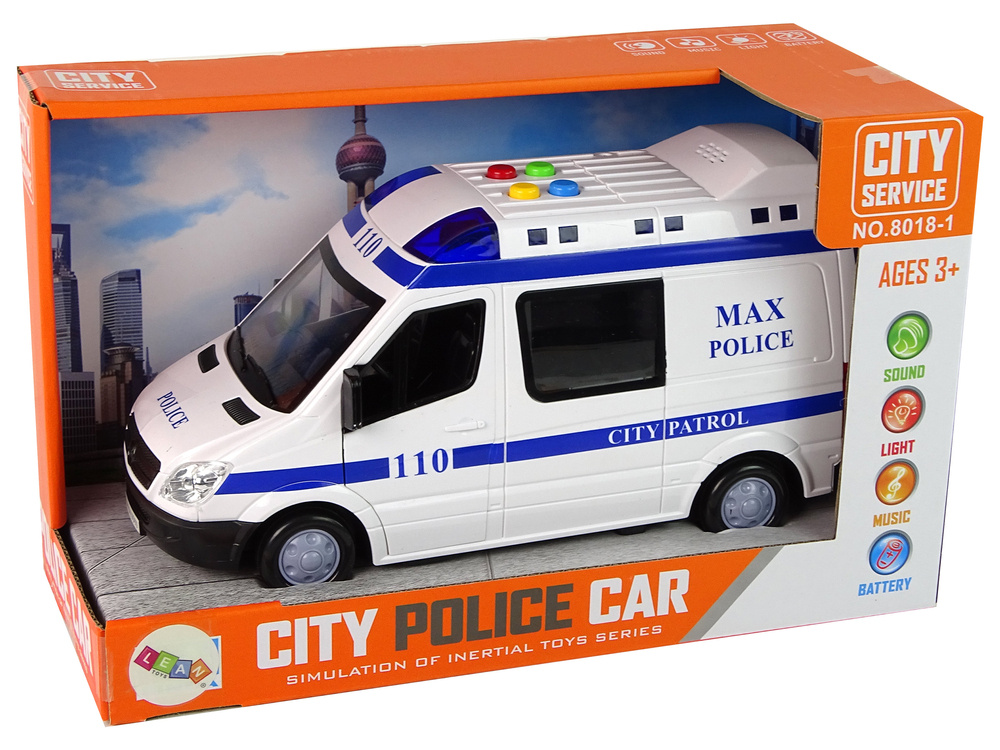 Policijos automobilis su frikcine pavara ir efektais leantoys