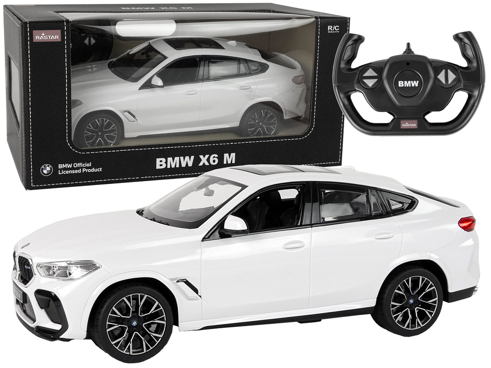 Nuotoliniu būdu valdomas automobilis bmw x6 m 1:14, baltas