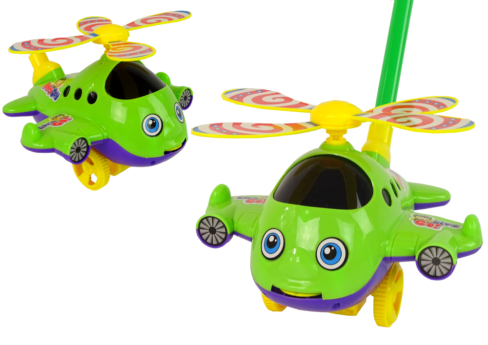 Stumiamas lėktuvas lean toys, žalias