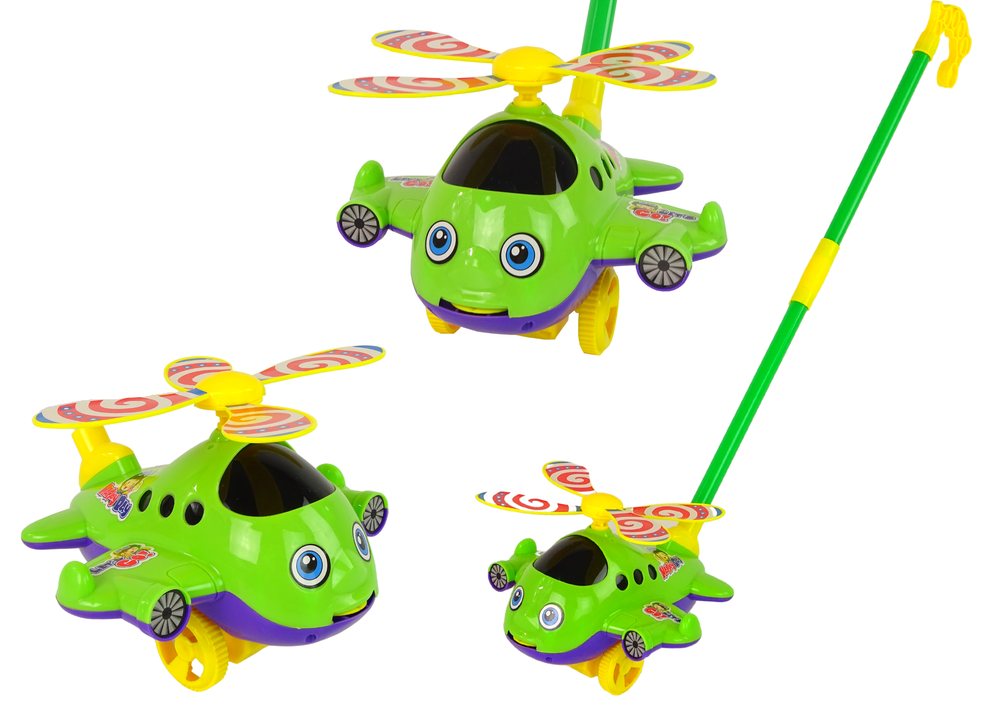 Stumiamas lėktuvas lean toys, žalias