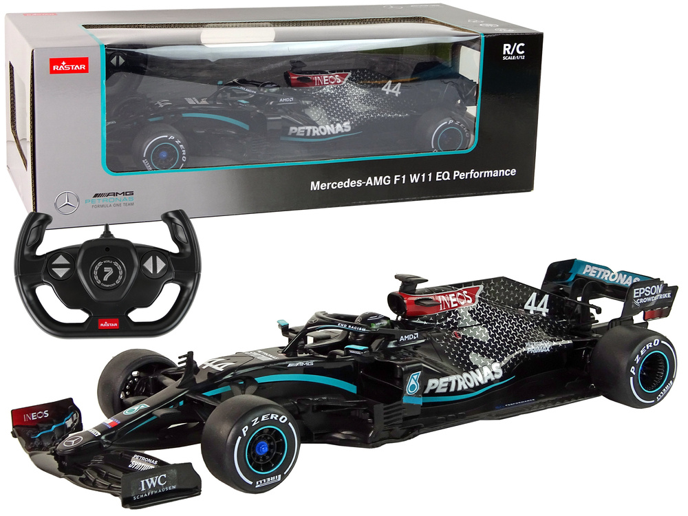 Nuotoliniu būdu valdomas lenktyninis automobilis lean toys mercedes-amg f1 1:12