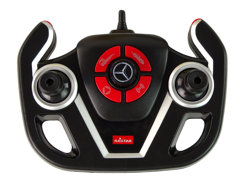 Nuotoliniu būdu valdomas vilkikas mercedes-benz 1:26, raudonas