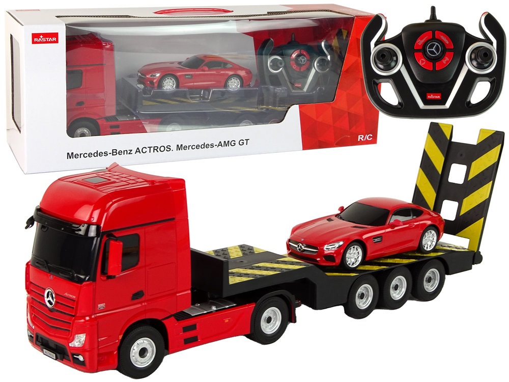 Nuotoliniu Būdu Valdomas Vilkikas Mercedes-Benz 1:26, Raudonas