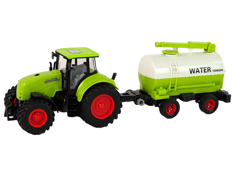 Traktorius su priekaba leantoys big wheels green farm