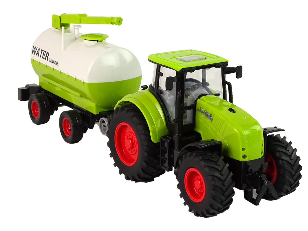 Traktorius su priekaba leantoys big wheels green farm