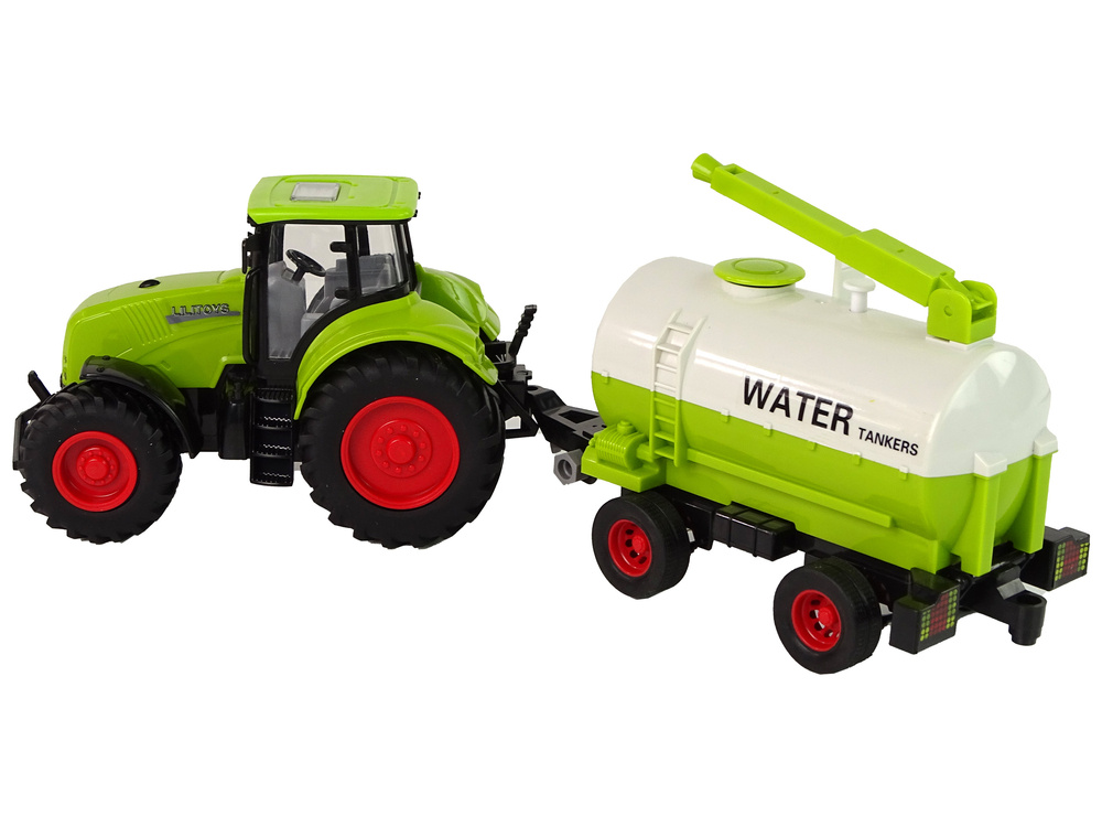 Traktorius su priekaba leantoys big wheels green farm