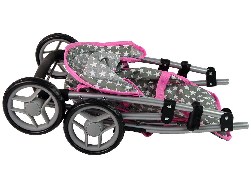 Lėlės vežimėlis lean toys, pilkas