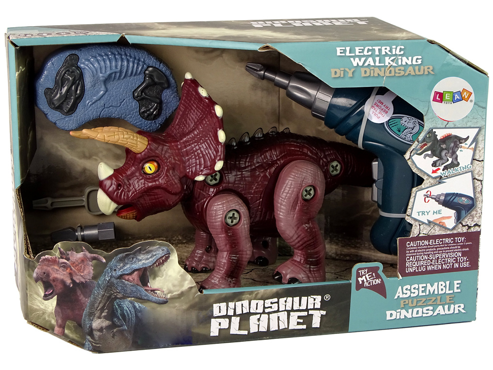 Išardomas dinozauras su grąžtu lean toys