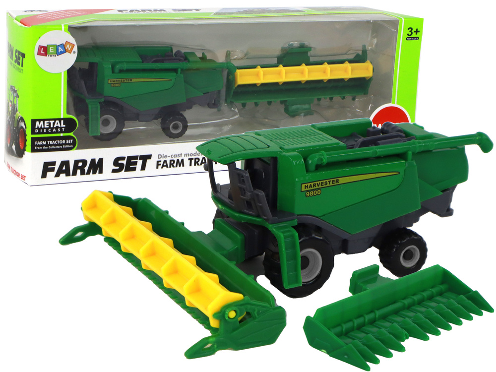 Žaislinis kombainas lean toys, žalias