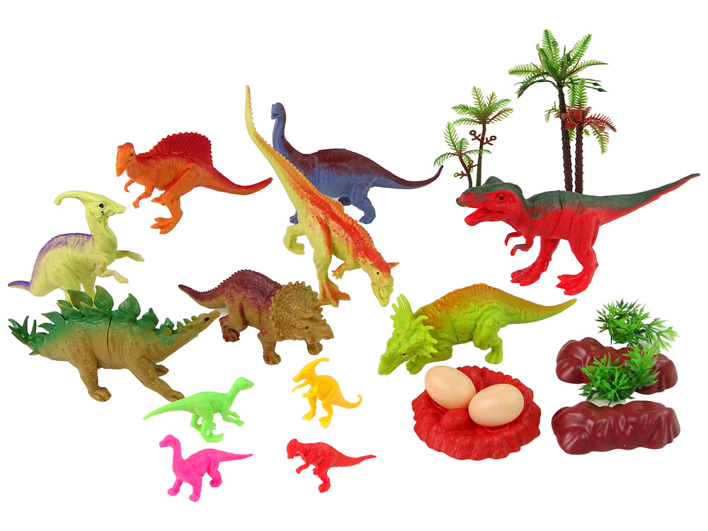 Figūrėlių rinkinys dinozaurai su priedais leantoys, 21 vnt.