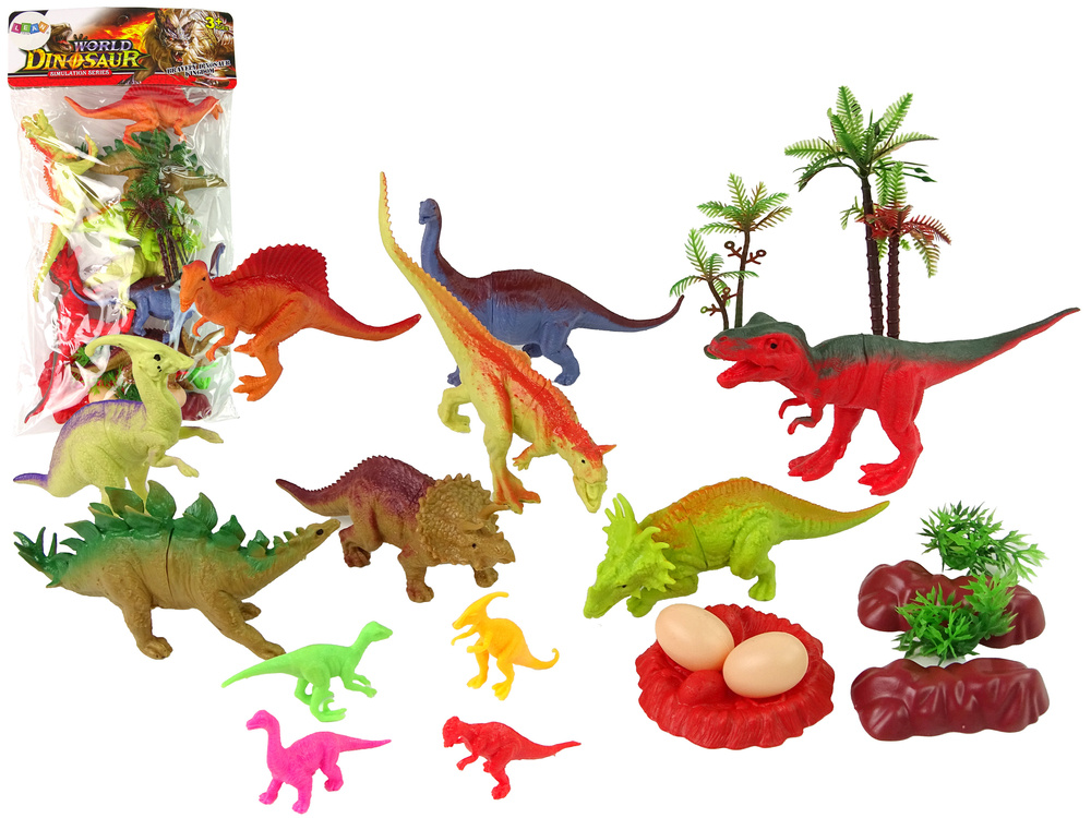 Figūrėlių rinkinys dinozaurai su priedais leantoys, 21 vnt.