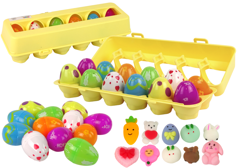 Velykinių kiaušinių rinkinys lean toys squishy, 12 vnt.