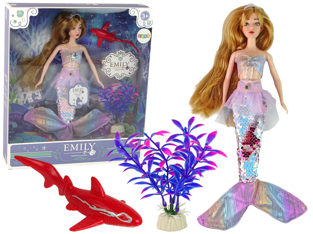 Lėlė undinė su priedais emily lean toys