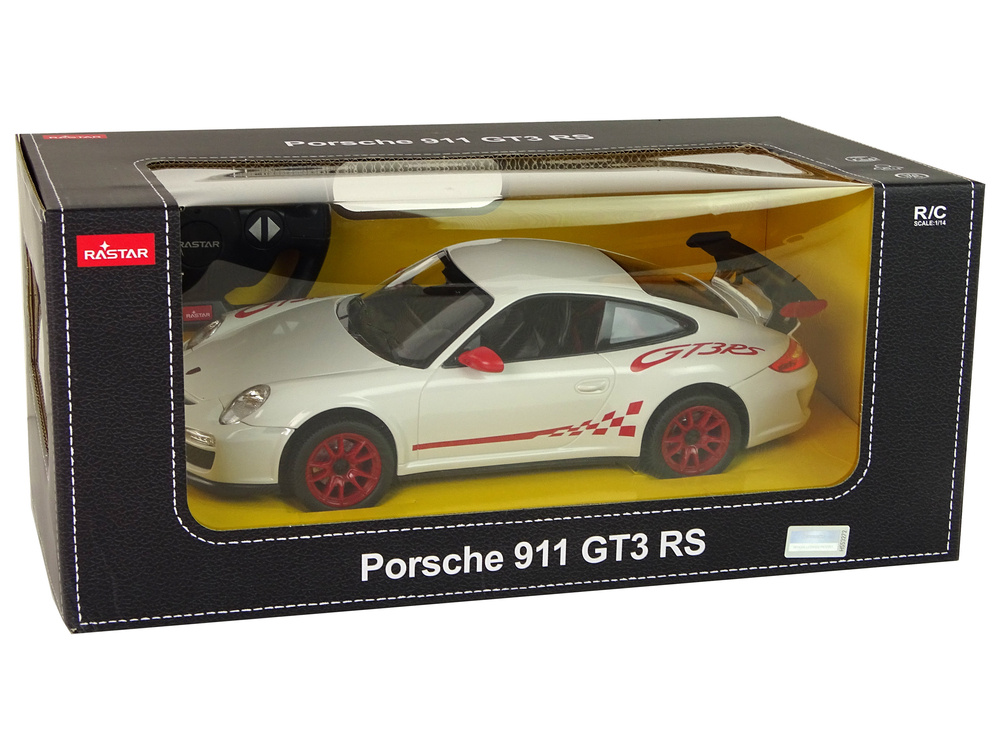 Pulteliu valdomas automobilis porsche 911 gt3 rs 1:14, baltas